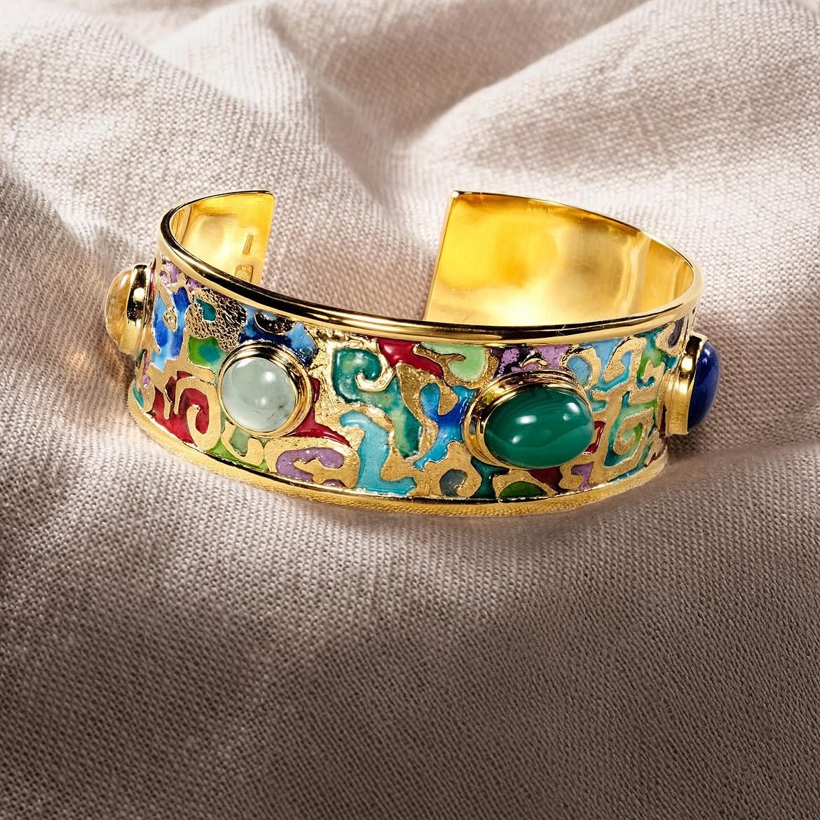 Silver Cuff Bracelet "Silk Road"