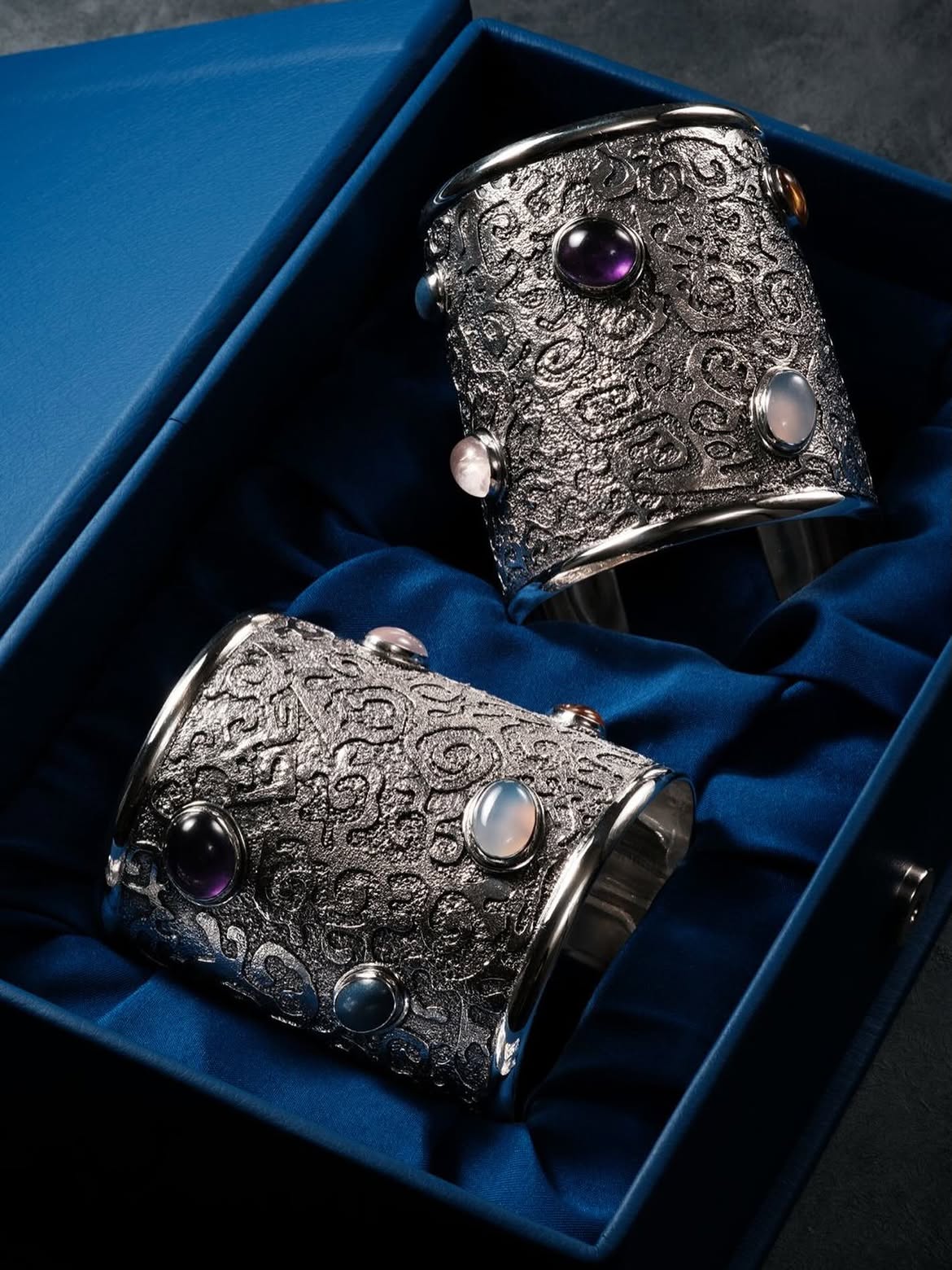 Handcrafted Cuff Bracelets with Gemstones
