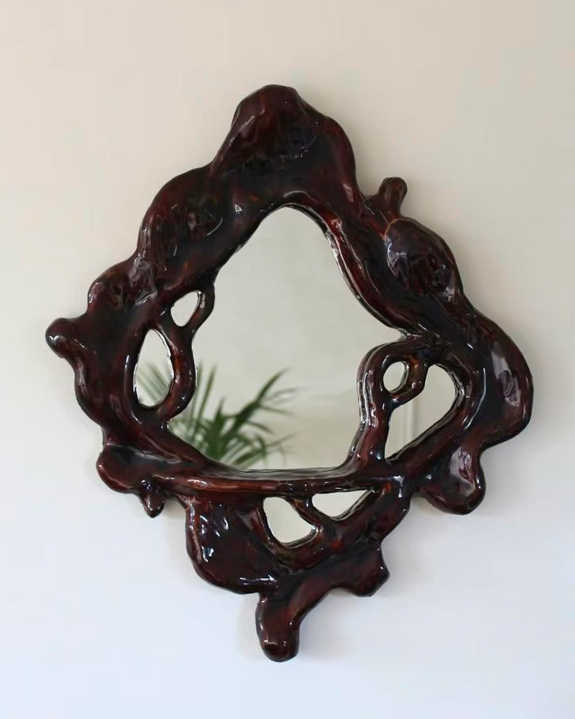 "Liquid Amber" Organic Sculptural Mirror