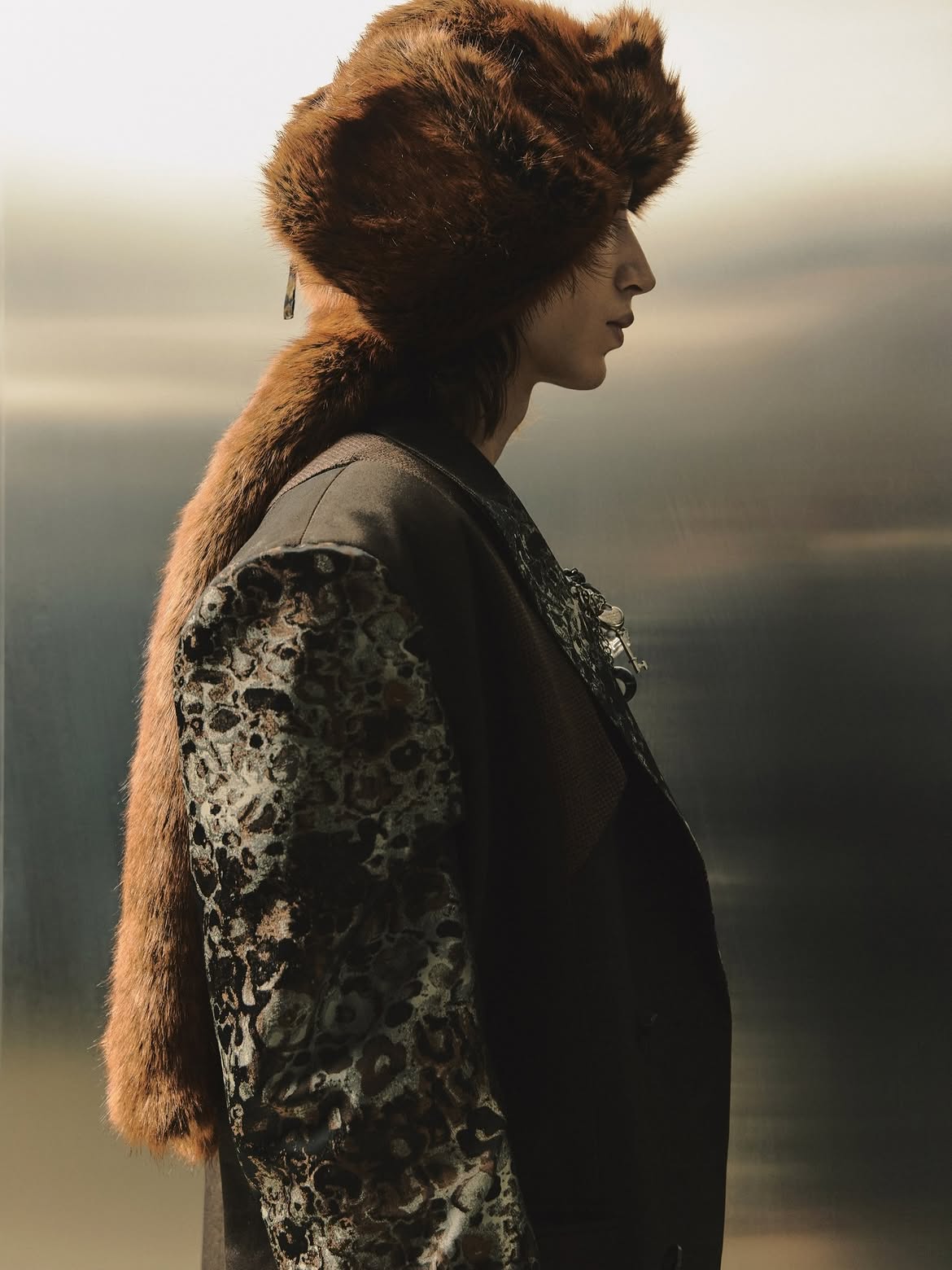 Deconstructed Blazer with Faux Fur Ushanka (CLICHÉ Lookbook)