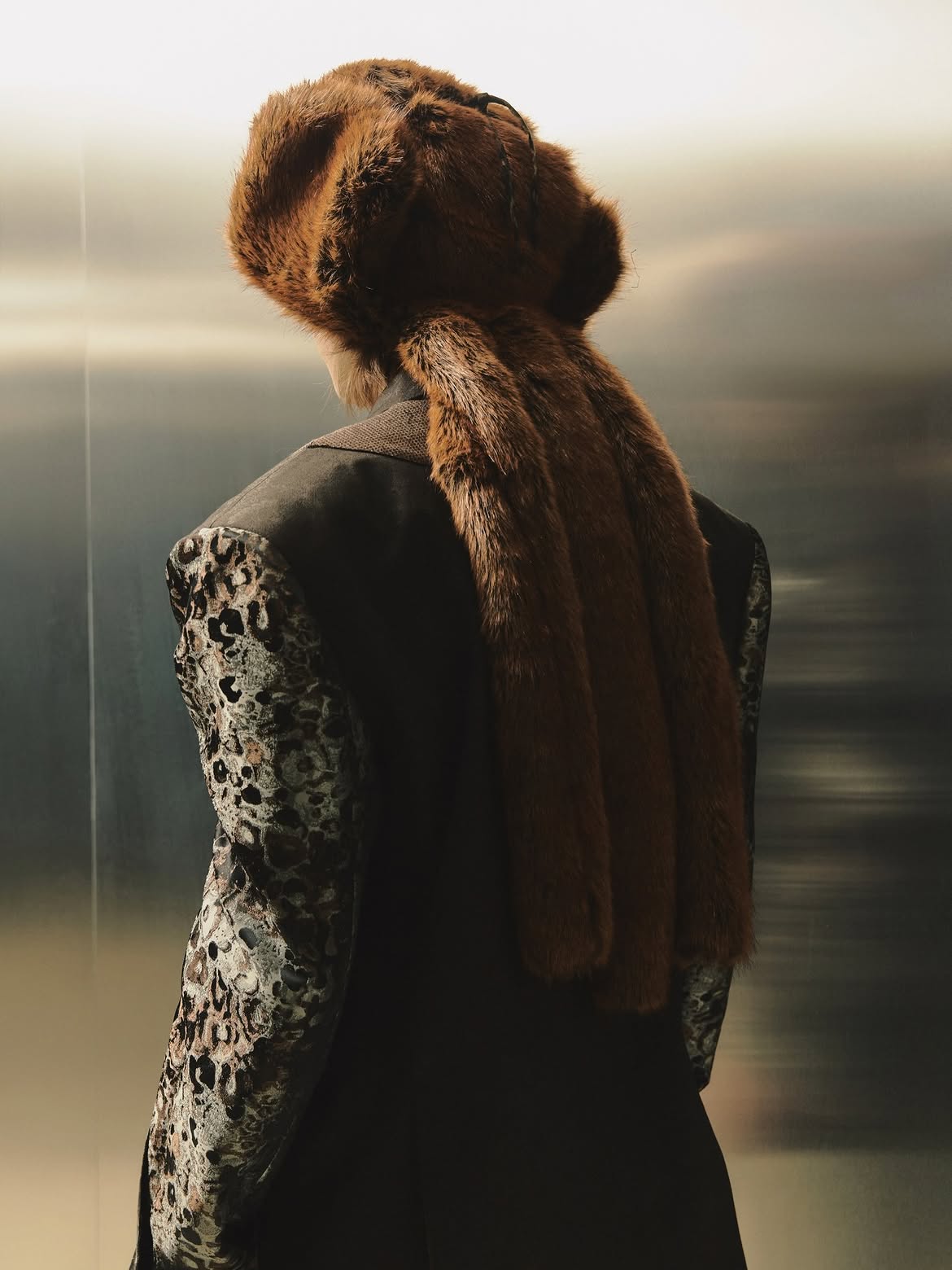 Deconstructed Blazer with Faux Fur Ushanka (CLICHÉ Lookbook)