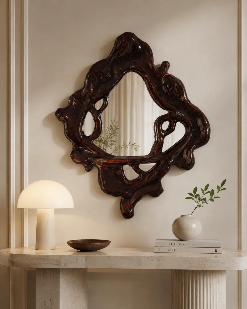 "Liquid Amber" Organic Sculptural Mirror