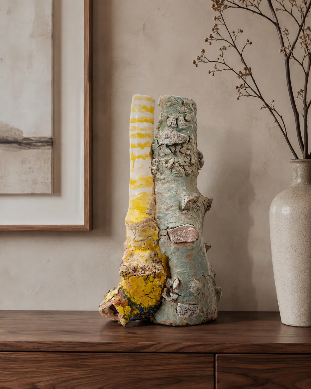 "Recycled Strata" Abstract Ceramic Sculpture
