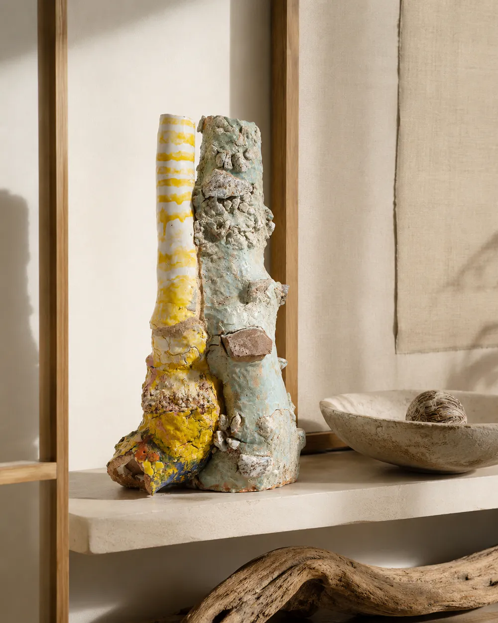 "Recycled Strata" Abstract Ceramic Sculpture