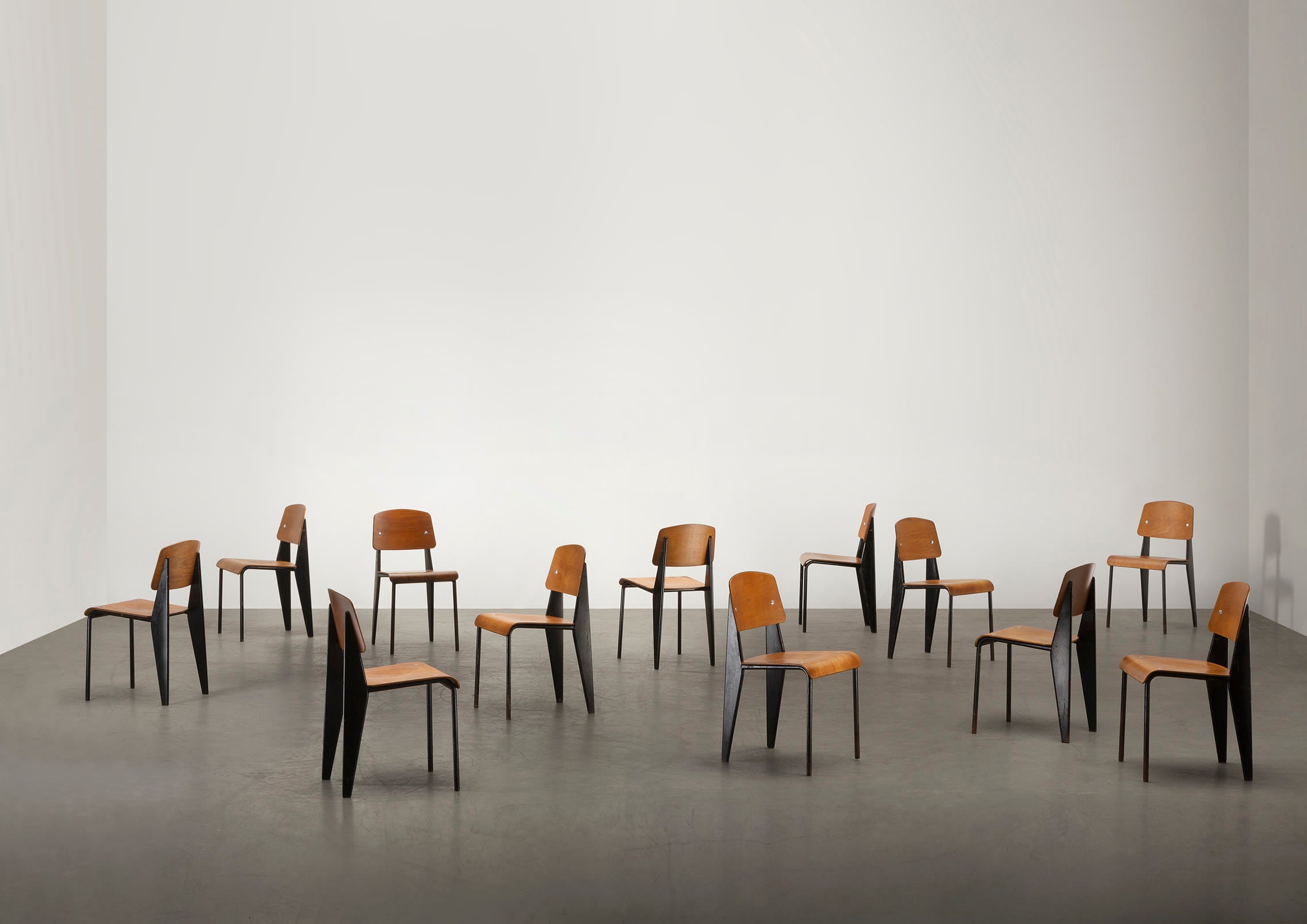 Black Dining Chairs Mod. 305 (Set of 12)